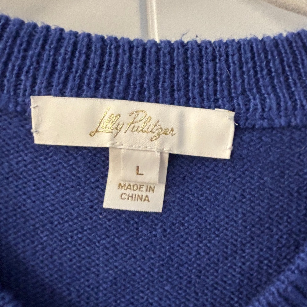Lilly Pulitzer Blue and White Striped Sweater - Picture 2 of 3
